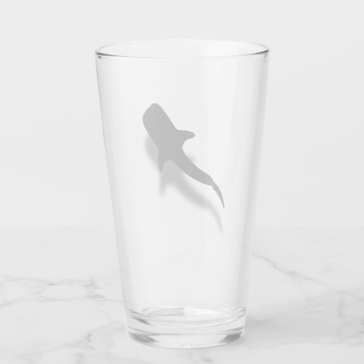 Silhouette Whale Shark met Shadow Beach Glas (Achterkant)