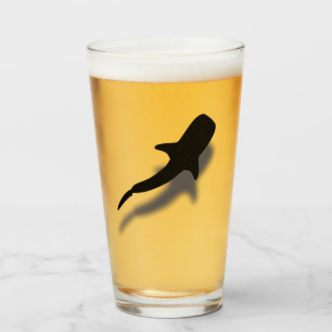 Silhouette Whale Shark met Shadow Beach Glas