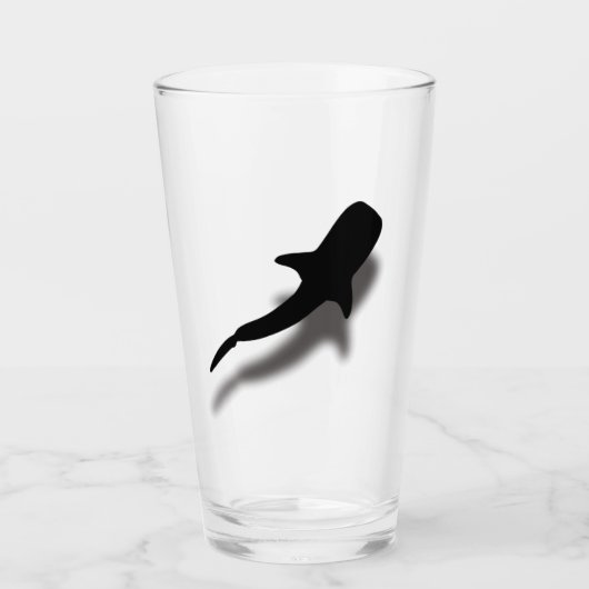 Silhouette Whale Shark met Shadow Beach Glas (Voorkant)