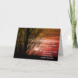 Silhouette Winter Tree met vogels Kaart