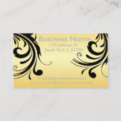 Silhouette Woman Hair Stylist - Geel Visitekaartje (Achterkant)