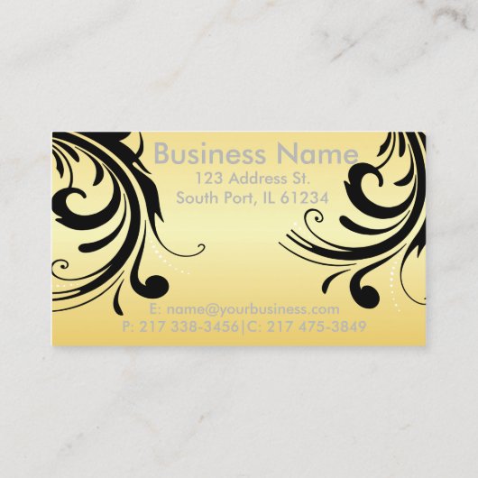 Silhouette Woman Hair Stylist - Geel Visitekaartje (Achterkant)