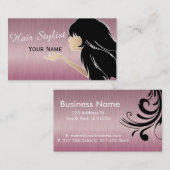 Silhouette Woman Hair Stylist Visitekaartje (Voorkant / Achterkant)