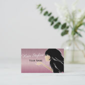 Silhouette Woman Hair Stylist Visitekaartje (Staand voorkant)