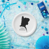  Silhouette Woman in Pet Papieren Bordje (Feest)