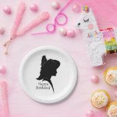  Silhouette Woman in Pet Papieren Bordje (Feest)