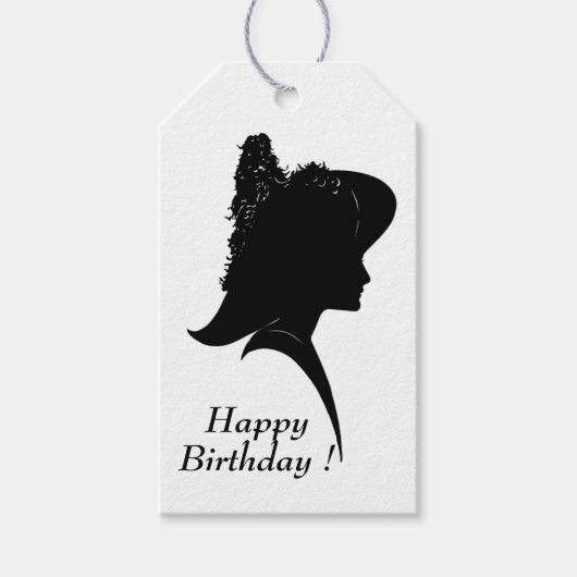  Silhouette Woman in Pet Personal Cadeaulabel (Voorkant)