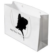  Silhouette Woman in Pet Personal Groot Cadeauzakje (Achterkant Gekanteld)