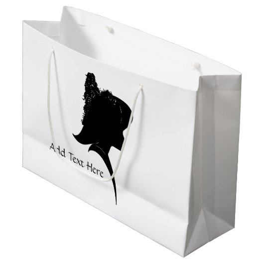  Silhouette Woman in Pet Personal Groot Cadeauzakje (Voorkant Gekanteld)