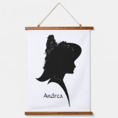  Silhouette Woman in Pet Personal Hangend Wandkleed (Voorkant)
