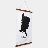  Silhouette Woman in Pet Personal Hangend Wandkleed (Gebogen)