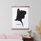  Silhouette Woman in Pet Personal Hangend Wandkleed (Slaapkamer)