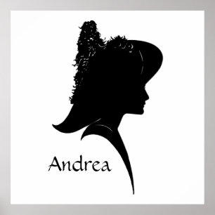  Silhouette Woman in Pet Personal Poster