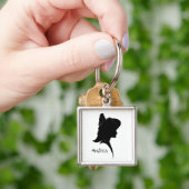 Silhouette Woman in Pet Personal Sleutelhanger (Hand)