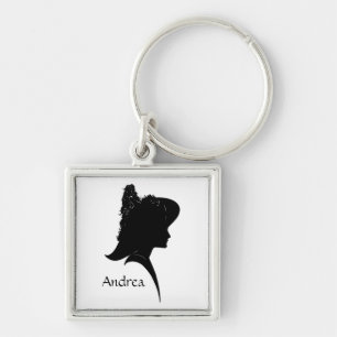  Silhouette Woman in Pet Personal Sleutelhanger
