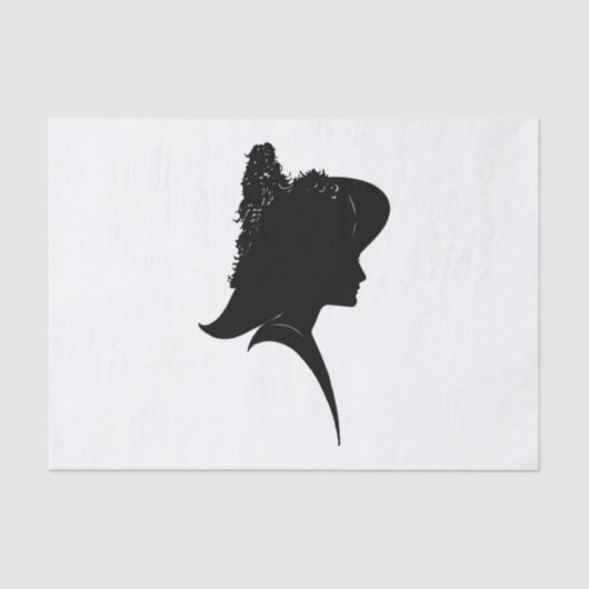 Silhouette Woman in Pet Tissuepapier (Voorkant)