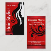 Silhouette Woman Salon Hair Stylist | Beroepsbeoef Visitekaartje (Voorkant / Achterkant)