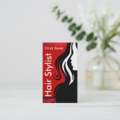 Silhouette Woman Salon Hair Stylist | Beroepsbeoef Visitekaartje (Staand voorkant)