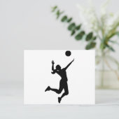 silhouette women's volleyball briefkaart (Staand voorkant)