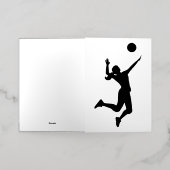 silhouette women's volleyball folie wenskaart (Buiten Laag)