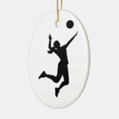 silhouette women's volleyball keramisch ornament (Links)