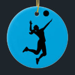 silhouette women's volleyball keramisch ornament<br><div class="desc">silhouette women's volleyball</div>