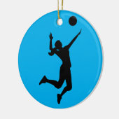 silhouette women's volleyball keramisch ornament (Links)