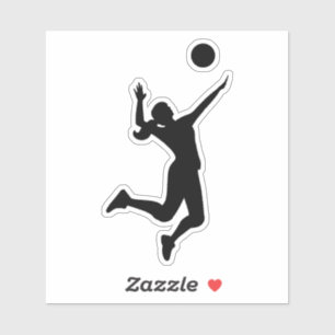 silhouette women's volleyball sticker