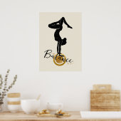 Silhouette yoga ondersteboven handstand poster (Keuken)