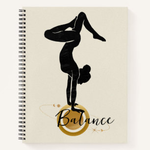 Silhouette yoga ondersteboven handstandaard, bevro notitieboek