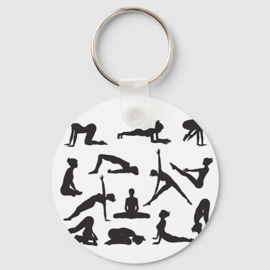 Silhouette Yoga pose Sleutelhanger (Voorkant)