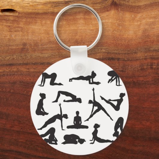 Silhouette Yoga pose Sleutelhanger (Voorkant)