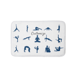 Silhouette Yoga Poses Thunder_Cove Badmat