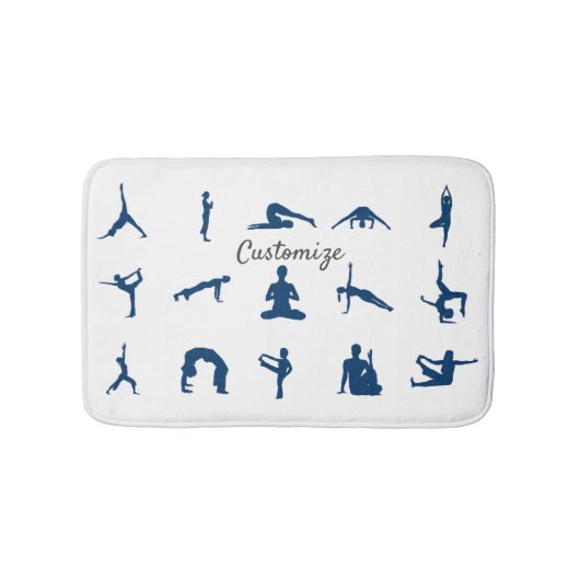Silhouette Yoga Poses Thunder_Cove Badmat (Voorkant)