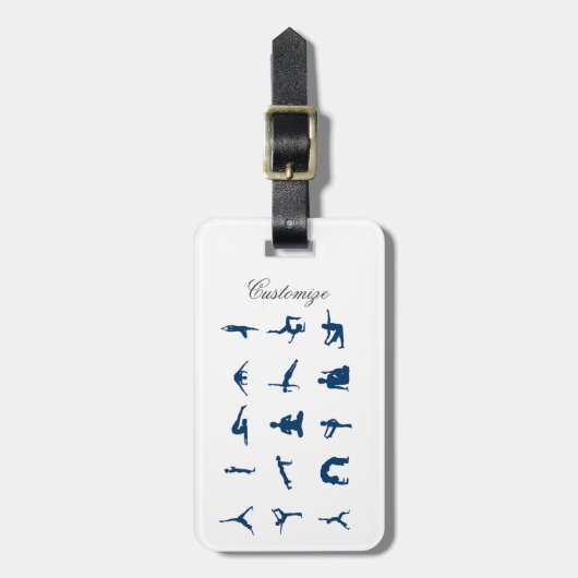 Silhouette Yoga Poses Thunder_Cove Bagagelabel (Voorkant verticaal)