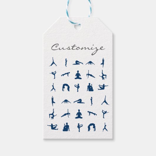 Silhouette Yoga Poses Thunder_Cove Cadeaulabel (Voorkant)