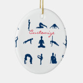 Silhouette Yoga Poses Thunder_Cove Keramisch Ornament (Rechts)