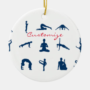 Silhouette Yoga Poses Thunder_Cove Keramisch Ornament