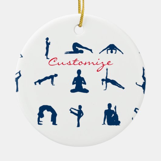 Silhouette Yoga Poses Thunder_Cove Keramisch Ornament (Voorkant)
