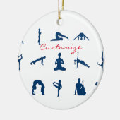 Silhouette Yoga Poses Thunder_Cove Keramisch Ornament (Links)