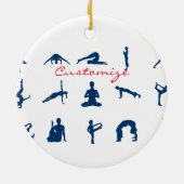 Silhouette Yoga Poses Thunder_Cove Keramisch Ornament (Achterkant)