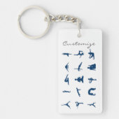 Silhouette Yoga Poses Thunder_Cove Sleutelhanger (Voorkant)