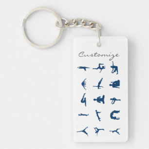 Silhouette Yoga Poses Thunder_Cove Sleutelhanger