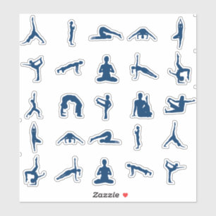 Silhouette Yoga Poses Thunder_Cove Sticker