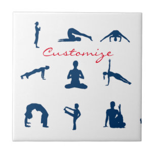Silhouette Yoga Poses Thunder_Cove Tegeltje