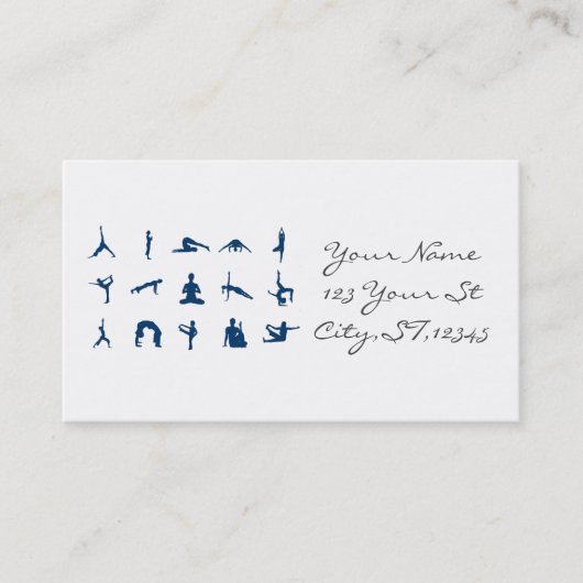 Silhouette Yoga Poses Thunder_Cove Visitekaartje (Voorkant)