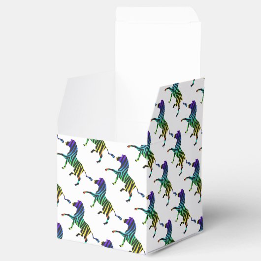 Silhouette Zebra Black en Rainbow Bedankdoosjes (Geopend)