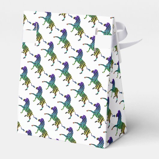 Silhouette Zebra Black en Rainbow Bedankdoosjes (Achterkant)