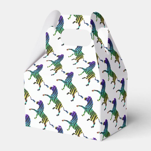 Silhouette Zebra Black en Rainbow Bedankdoosjes (Achterkant)