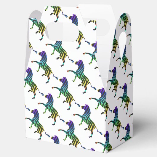 Silhouette Zebra Black en Rainbow Bedankdoosjes (Geopend)